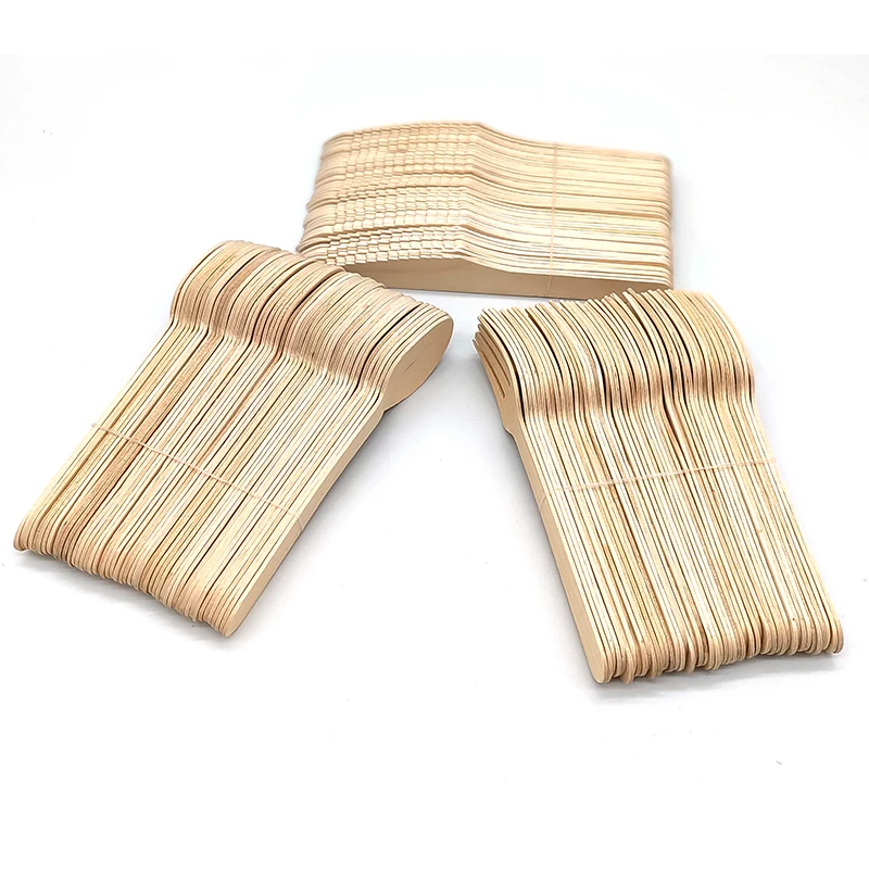 50pcs/150pcs Disposable Wooden Cutlery Forks/Spoons/Cutlers Knives Party Supplies Kitchen Utensil Dessert Tableware Packing 16cm