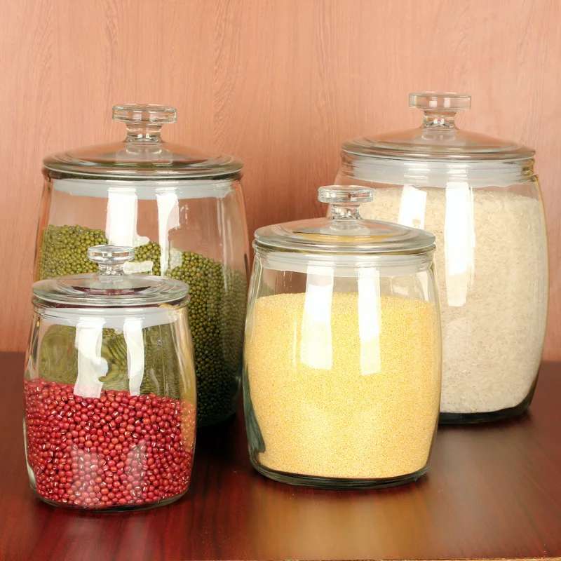 Water Seal Glass Pickle Jar Kitchen Water Sealed Glass Storage Fermented Pickles Jars With Glass Lid