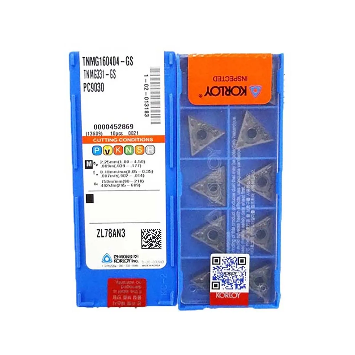 KORLOY-100% Original TNMG TNMG16 TNMG160404 TNMG160408 TNMG160412 GS VP2 PC8110 PC9030 NC6010 Medium Carbide Turning Inserts