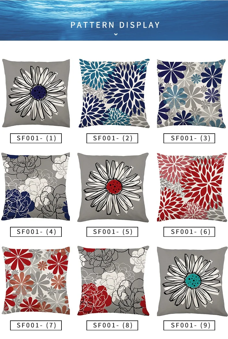 Custom Fashion Geometric Printed Waterproof Cushion Cover Outdoor Decorative Patio Waterproof Pillowcase Throw Pillow Covers