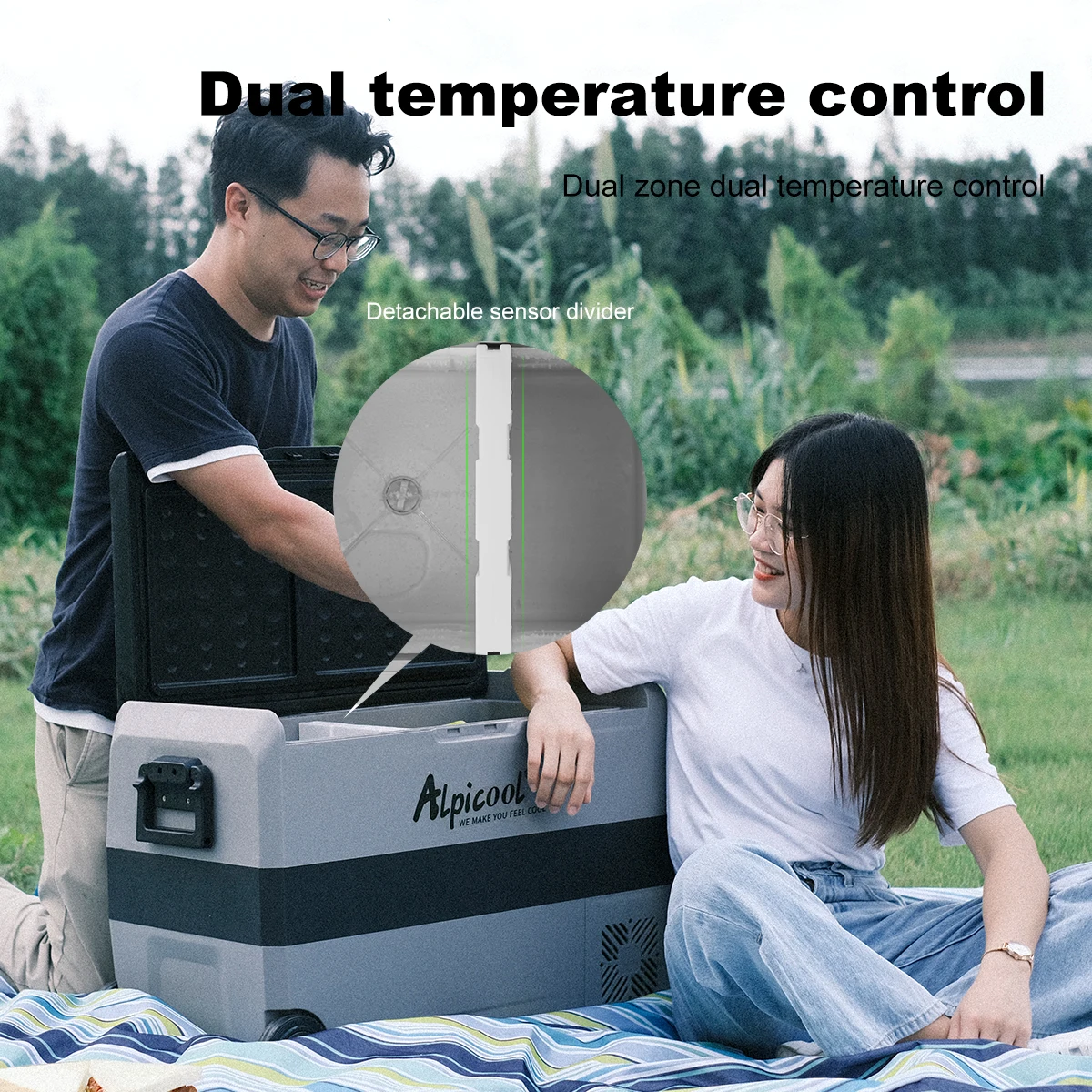 T50 AC/DC 12v 24v 100-240v Alpicool compressor portable camping car fridge refrigerator freezer car and home dual use