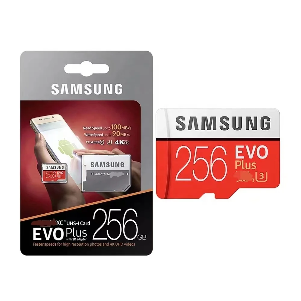 For Samsung EVO Plus Card 4GB 16GB  32GB 64GB 128GB 256GB 512GB U3 TF Memory SD Card For Mobile Phones 4K Camera
