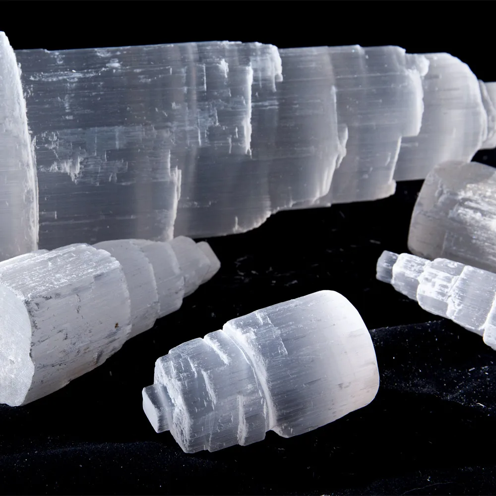Wholesale  natural selenite lamp tower crystals healing for home decor
