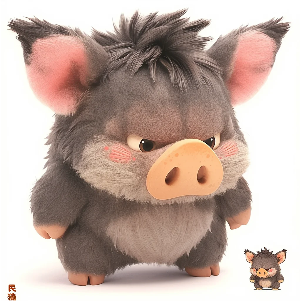 New Design Custom Hot Selling  Cartoon Pig Plush Toys Cute Plush Wild Boar Toy Soft Anime Stuffed Animal Toys