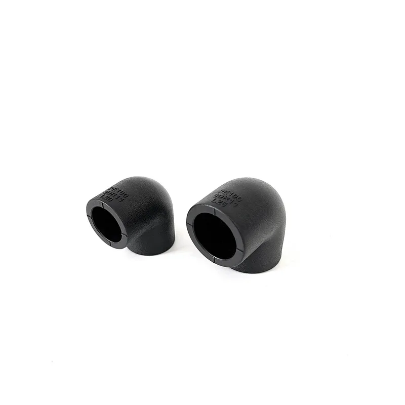 Профессиональное Производство Hdpe черный фитинги для труб Pe 90 градусов локоть водоснабжения