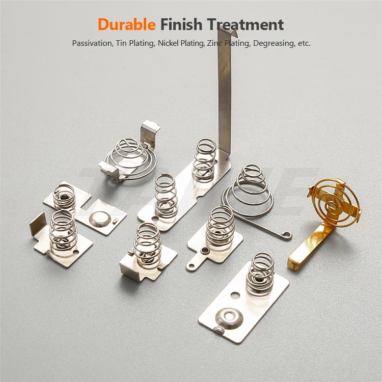 Customizing Precision Stamping Brass Copper Electrical Electronics Battery Flat Leaf Contact Springs To SMT SMD PCB