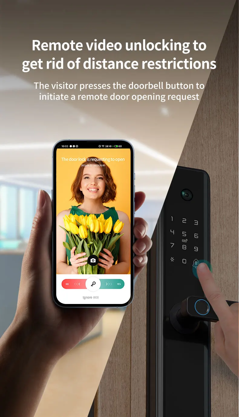 WIFI Tuya APP Control QR Card Fingerprint Door Lock Digital Lock Intelligent Electric Smart Door Lock With Camera