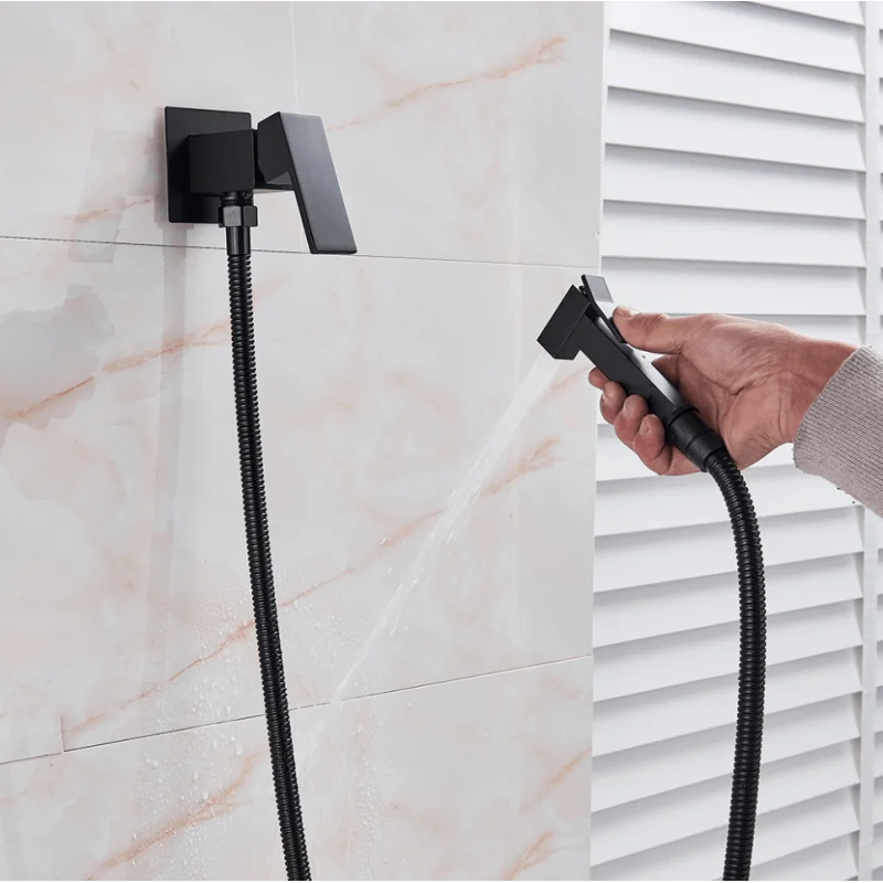 Nickle Brush Hand Held Toilet Bathroom Bidet Shower Head Spray Sprayer With Adjustable Pressure Shut-off Valve