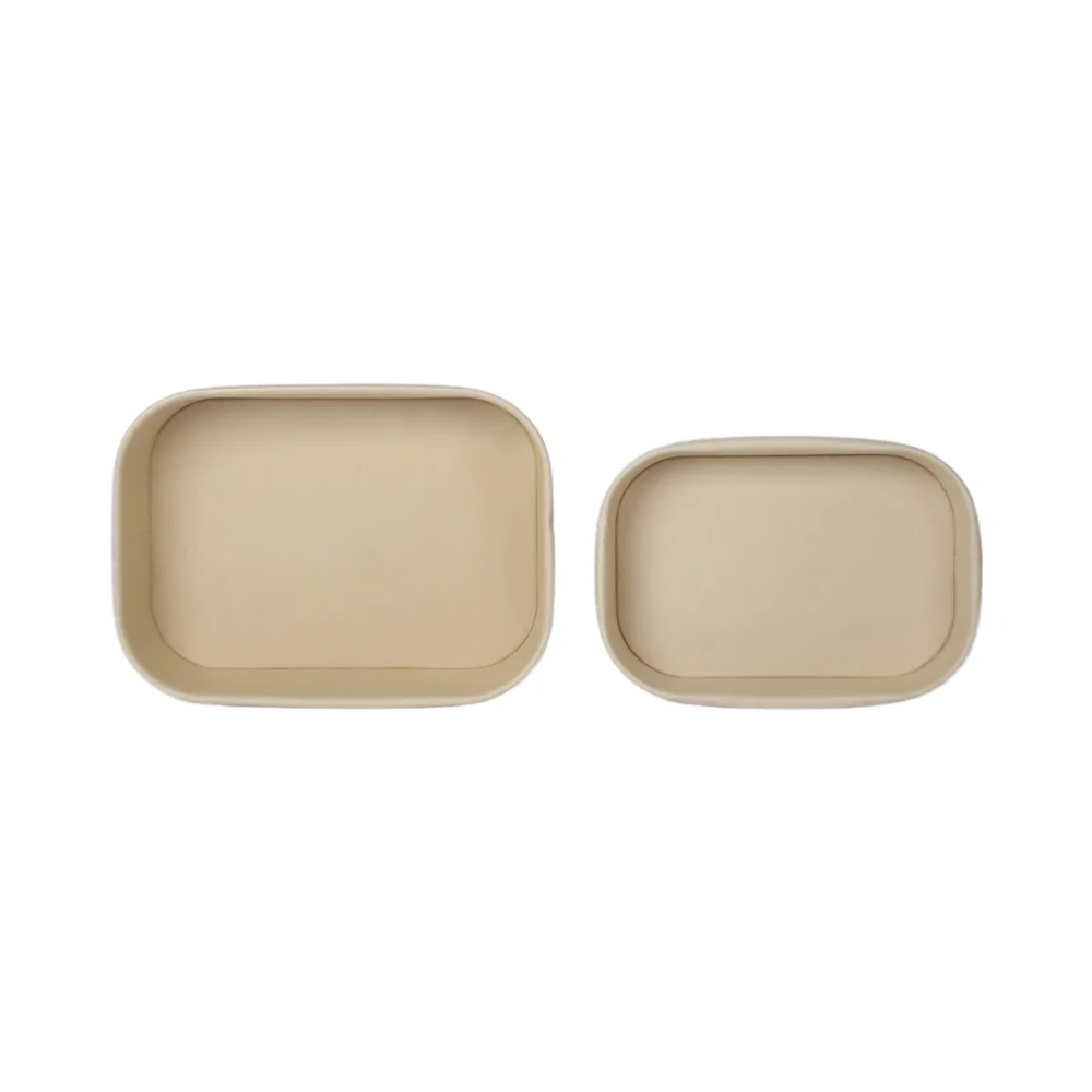 Harvest 1300ml Large Kraft Paper Disposable Bowl 42oz Take Out Food Lunch Boxes for Salad Snack Sushi Sandwich Square Shape