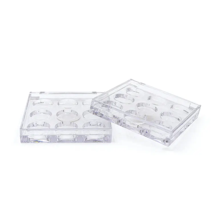 Popular Eye Shadow Box New Transparent Makeup Package 9 Plaid Acrylic Square Eye Shadow Box
