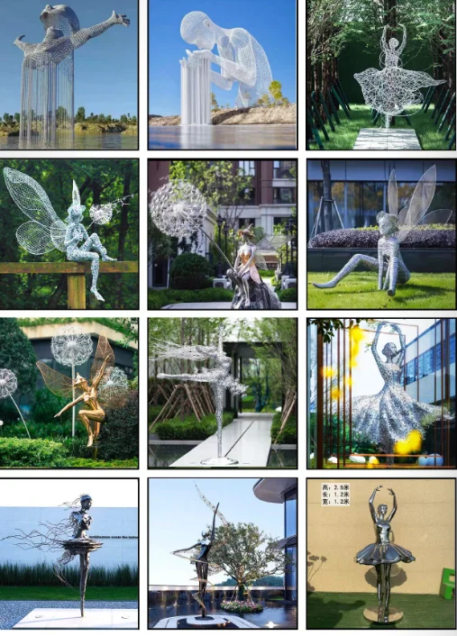 Customized Large Life Size Outdoor Figures Stainless Steel Bronze Woman Sculptures