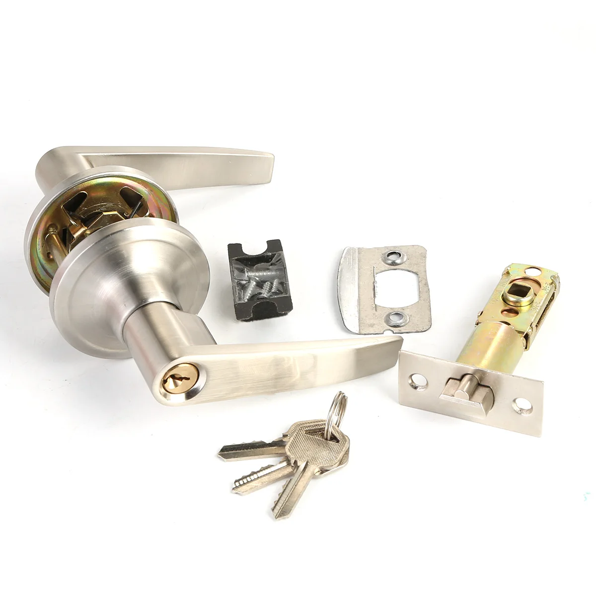 SENHO T861 ANSI класс 3 рычаг входа круглая ручка дверная ручка замок для домашнего использования медный Внутренний дверной замок с 3 ключами