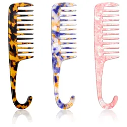 Wholesale Korean Stylish Resin Custom Logo Massage Wide Tooth Hair Cellulose Acetate Comb