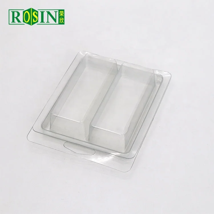 2 cell plastic clear pvc blister wax melt mold clamshell packaging suppliers for soap container