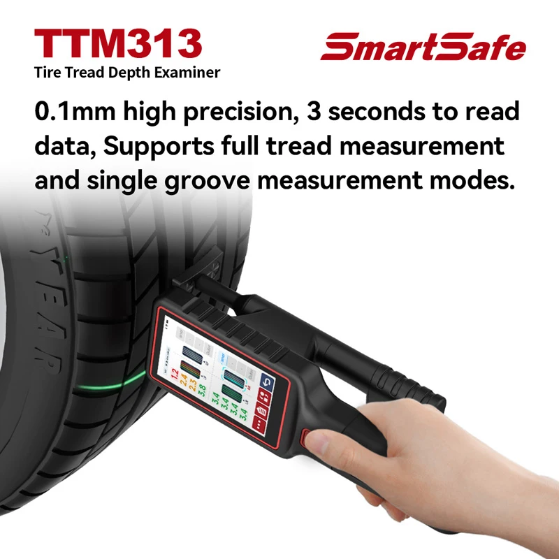SmartSafe TTM313 3 97 дюймовый сенсорный ЖК-экран Диагностический Инструмент детектор глубины протектора шин 80% легковых автомобилей не требует различных тестов