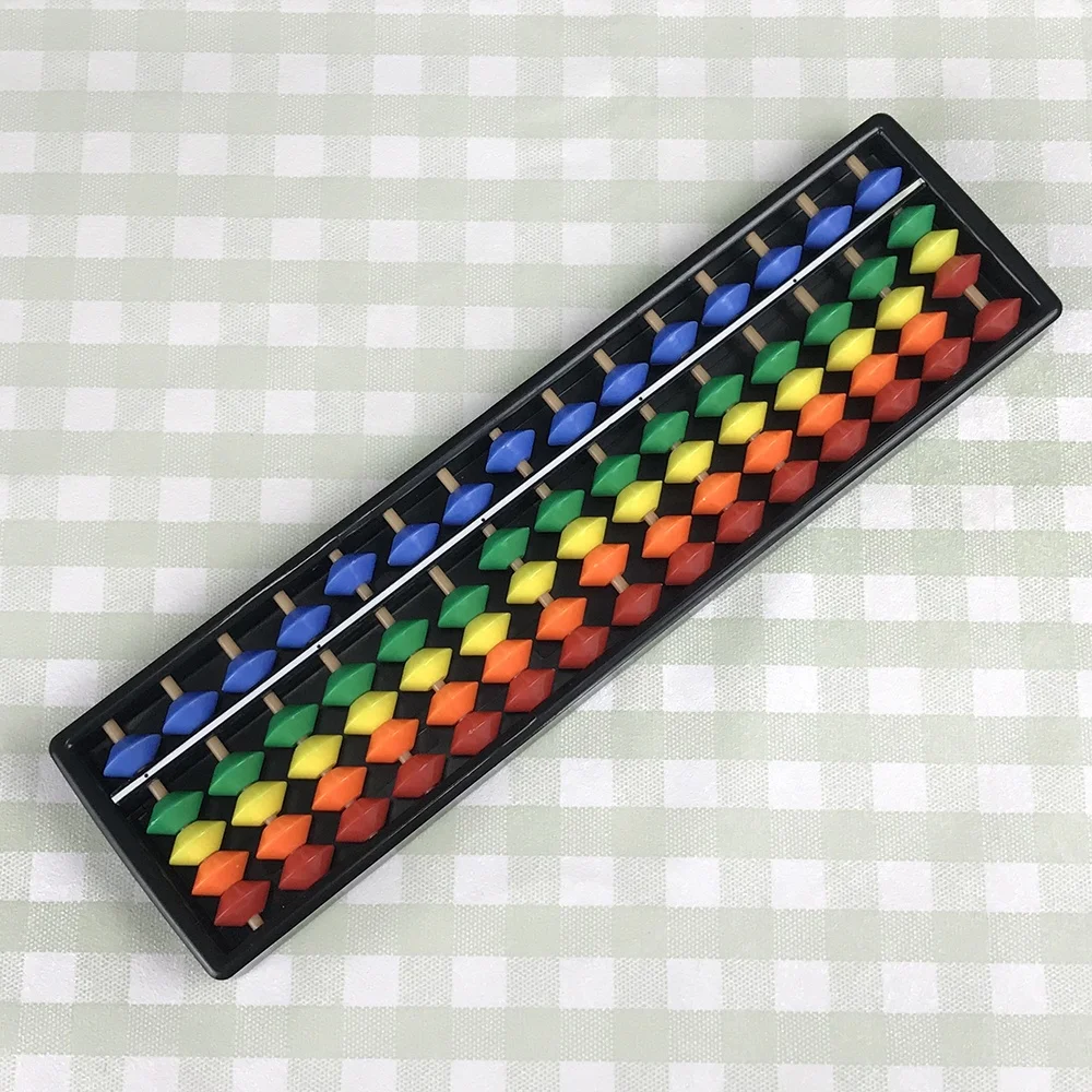Educational plastic counting bead toys colorful 15 rod rainbow arithmetic soroban kids abacus