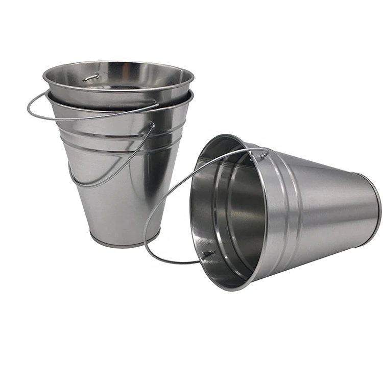 Round 250mL 500mL 1L 5L 10L Beer Wine Champagne Galvanized Tin Pot Soda Cans Ice Metal Bucket