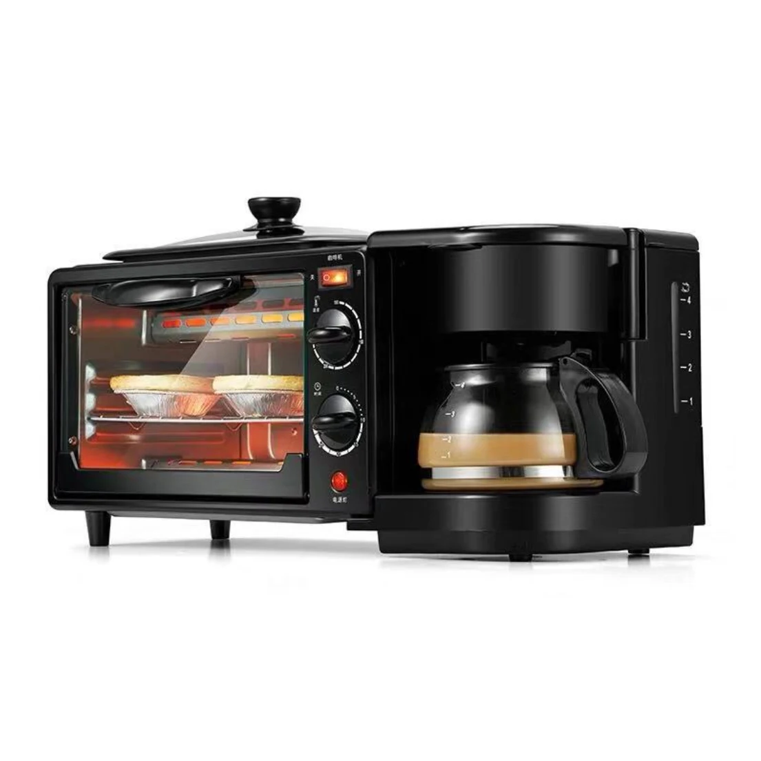 
3 In 1 Multi-Function Breakfast Station Sandwich Maker Cooking Pan Sandwich Maker with Drip Coffee Breakfast Machine 