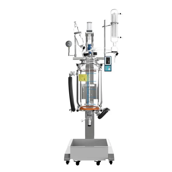jacketed Glass Reactors RYGR10/ 20/ 30/ 50/ 80/ 100 L chemical lab reactor use machine for big material feeding