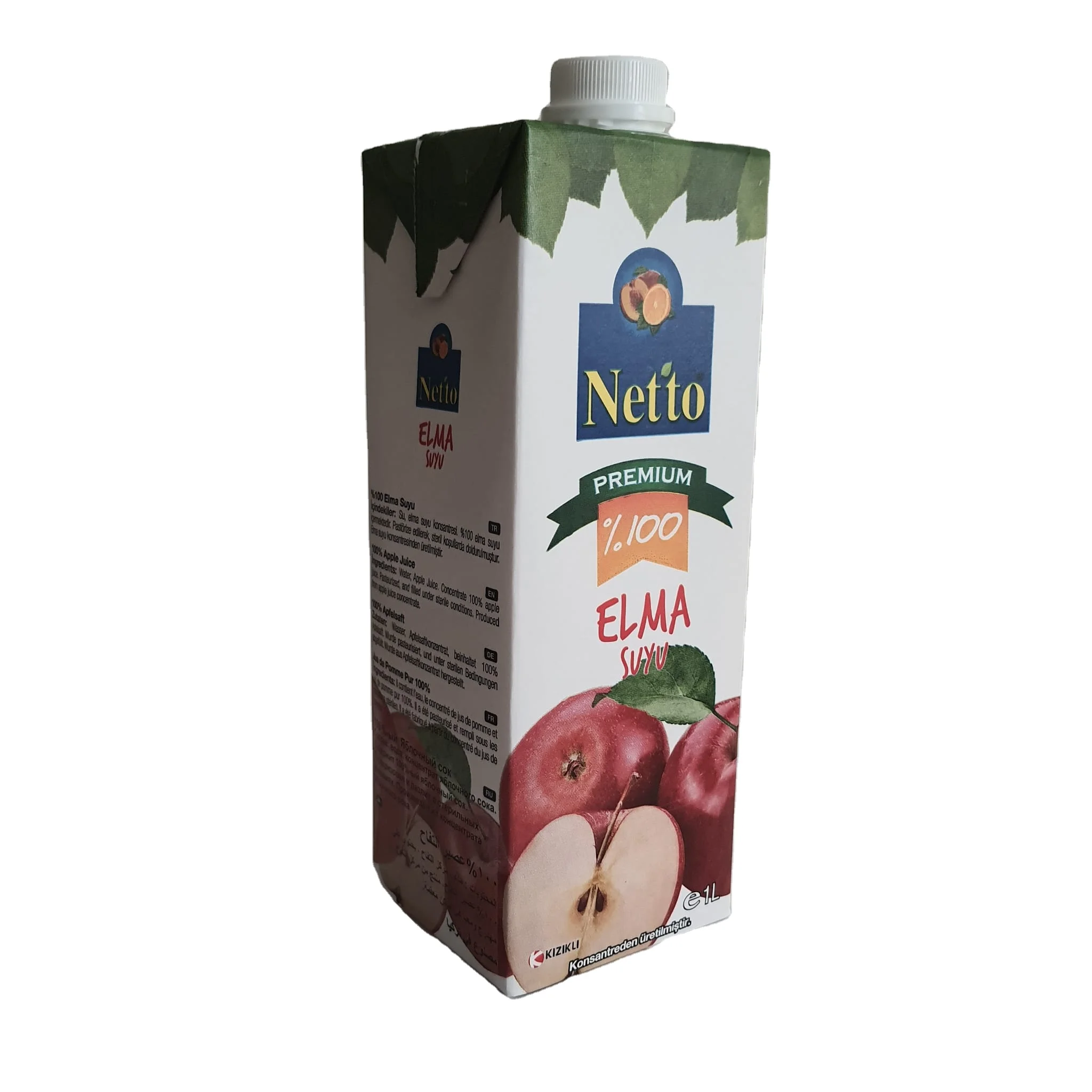 100% яблочный фруктовый сок премиум-класса NETTO в асептической упаковке 1000