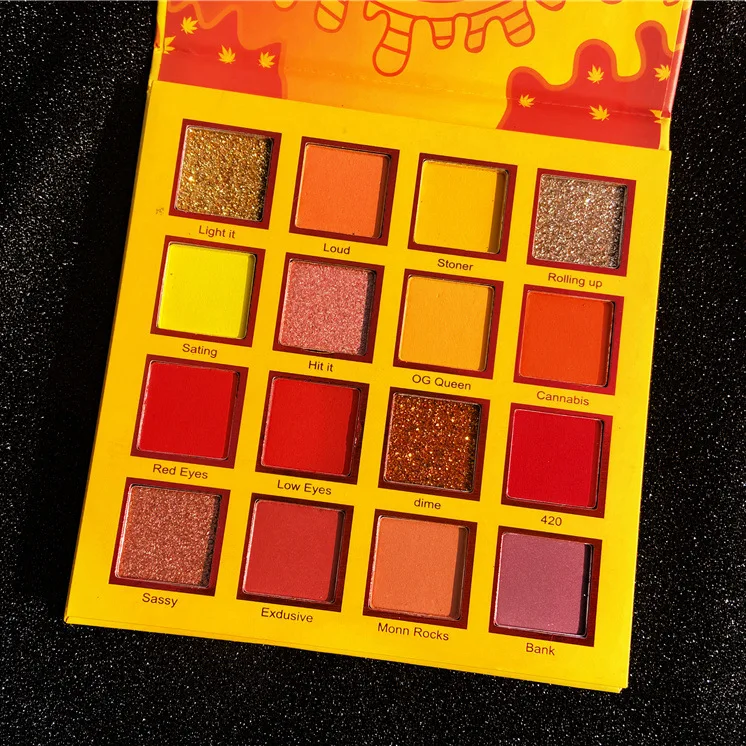 Customize Orange soda cosmetics eye shadow palette glitter professional eye shadow set