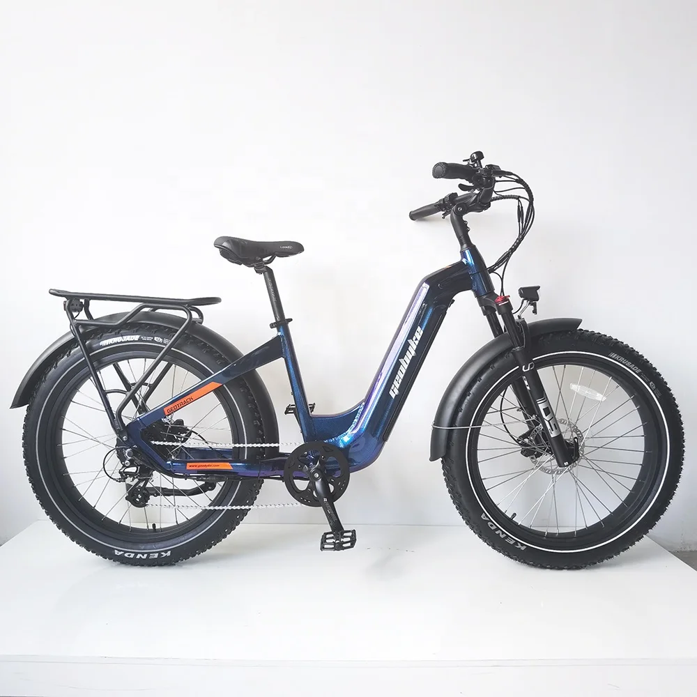 China Factory Women 26inch E Bike 48V 15Ah Hidden Battery Step Thru CIty Ebike 750W Bafang Brand Motor Fat Tire Electric Bike