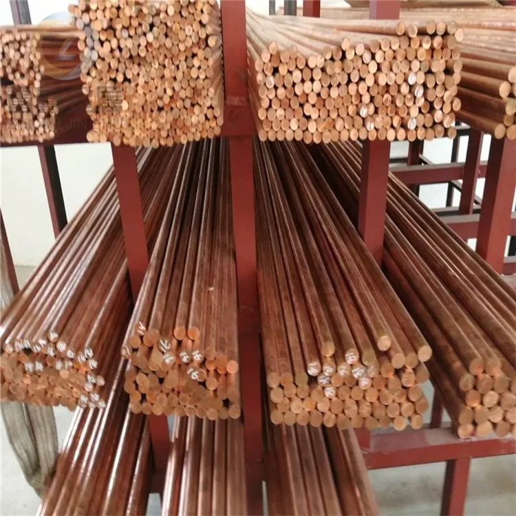 C10100 C11000 C11100 C12000 C12200 C11600 2.4 Meters Earth Copper Rod 16mm Copper Bars
