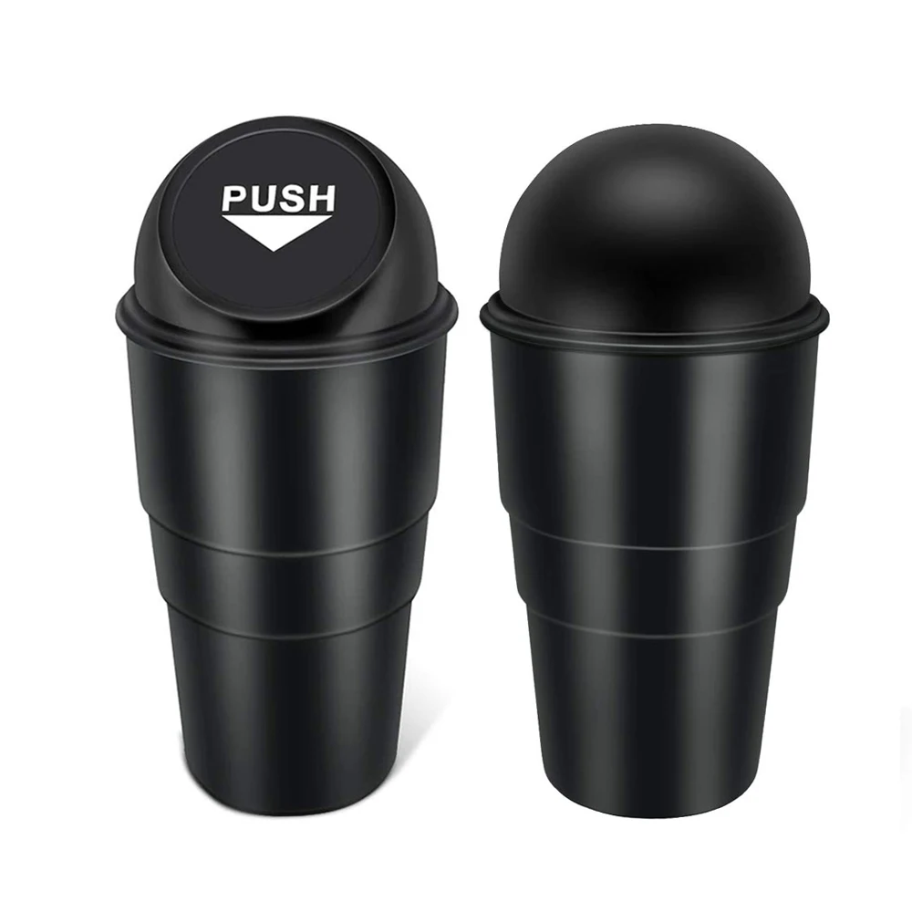Car Plastic Waste Trash  Can With Lid Console Storage Vehicle  Mini Garbage Bin for Car Home