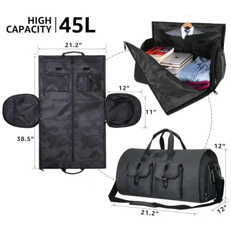 Factory Custom Travel Garment Bag Large Duffel Suit Bag Travel Weekend Suitcase Suit Travel Bag for Men Women