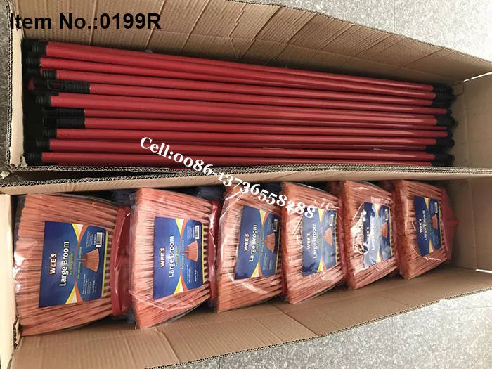 HQ0199R American market plastic garden cleaning hand broom USA screw