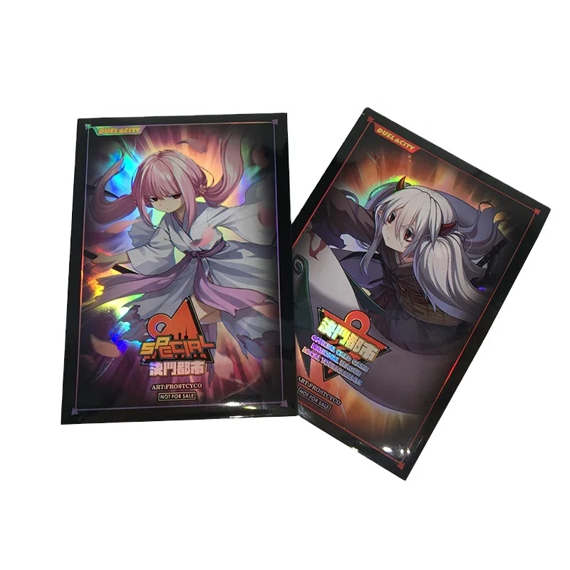 Art Printed Sexy Holographic Yugioh MTG TCG Custom Plastic Yu gi oh Cartoon Game Sleeves Protector