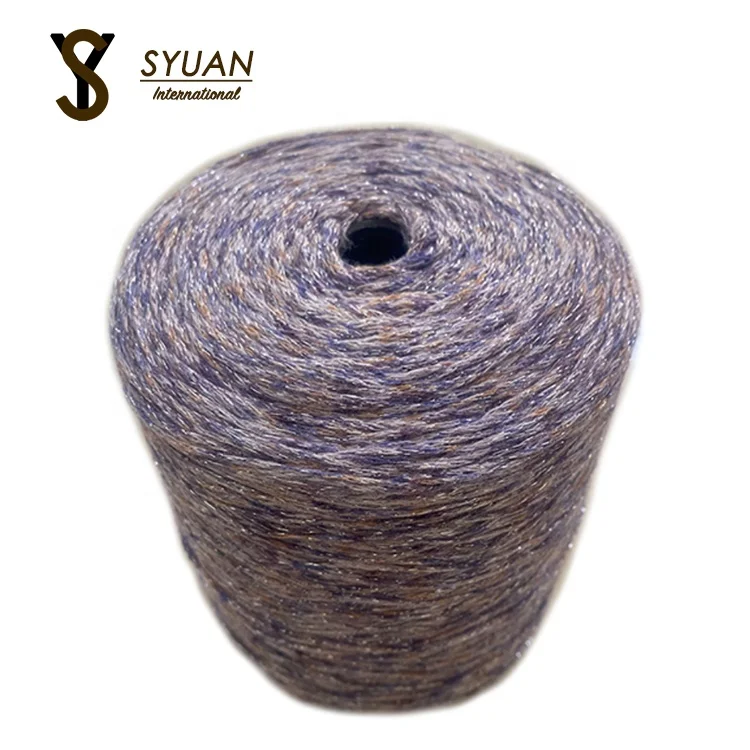 
Rainbow Color 1/2.8NM Polyester Blended Viscose With Metallic Yarn Shiny With Good Quality 