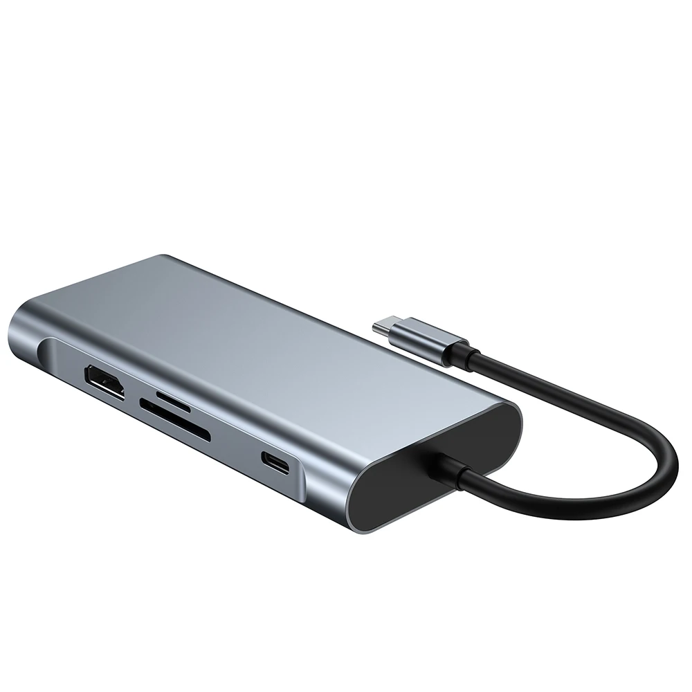 USB C HUB 4K 30Hz 10 in 1 Multiport Adapter USB 3.0/2.0 Ethernet PD USB C Charger VGA SD/TF Card Reader