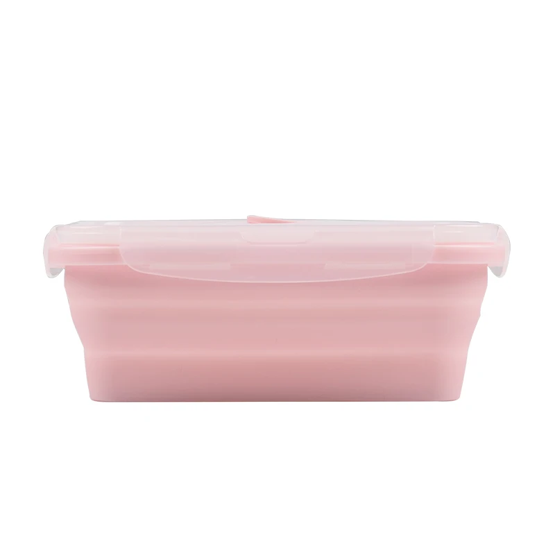Hot Selling Microwave Safe Japanese Collapsible Silicone Lunch Box Set of 4 Pieces/Silicone Folding Lunch Box
