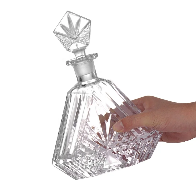 N9 треугольная форма резьба в Дублине дизайн хрустальный стеклянный графин для виски винная бутылка