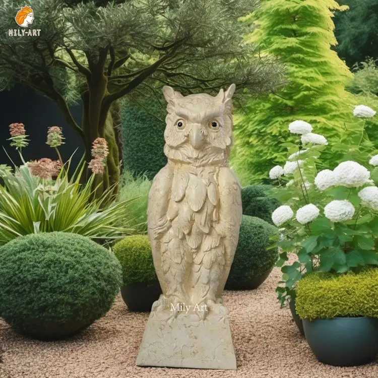 Outdoor Garden Decoration Customized Marble Stone Owl Statues Sculpture for Sale