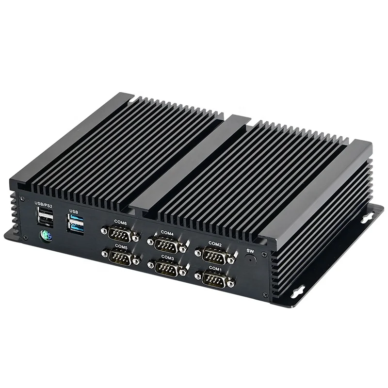 Hot sale i3 6157U Fanless Mini PC Barebone Rugged Industrial Computer & accessories 2 LAN RS485 Win 10 Opnsense Embedded Car PC