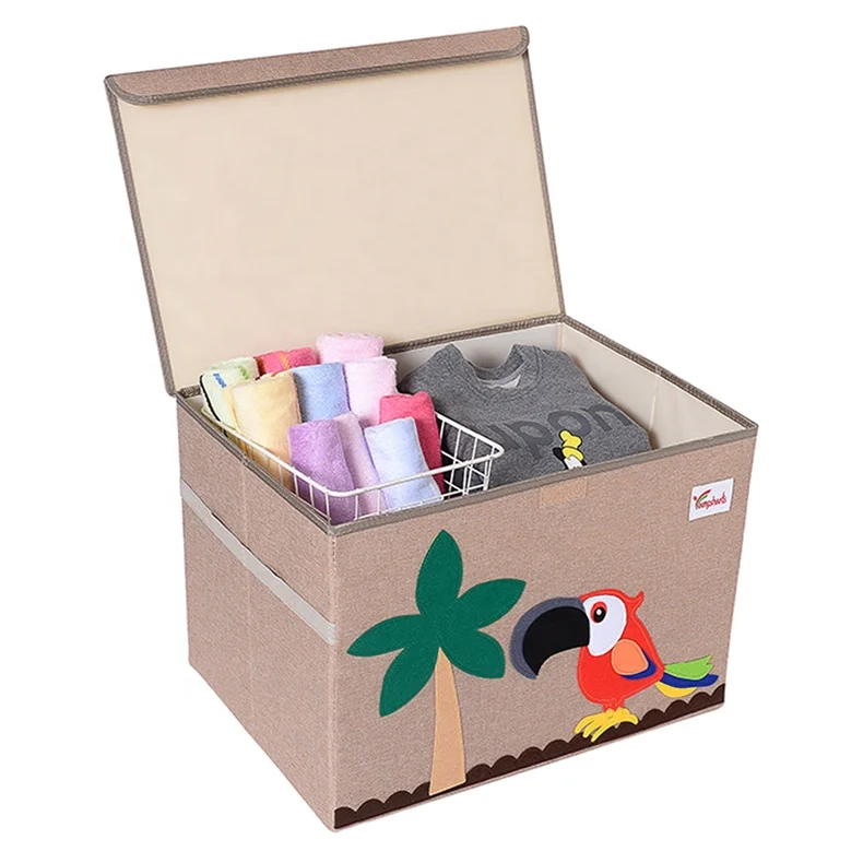 High Popularity Storage Boxes Fabric Toy Chest Storage Box With Lid For Laundry