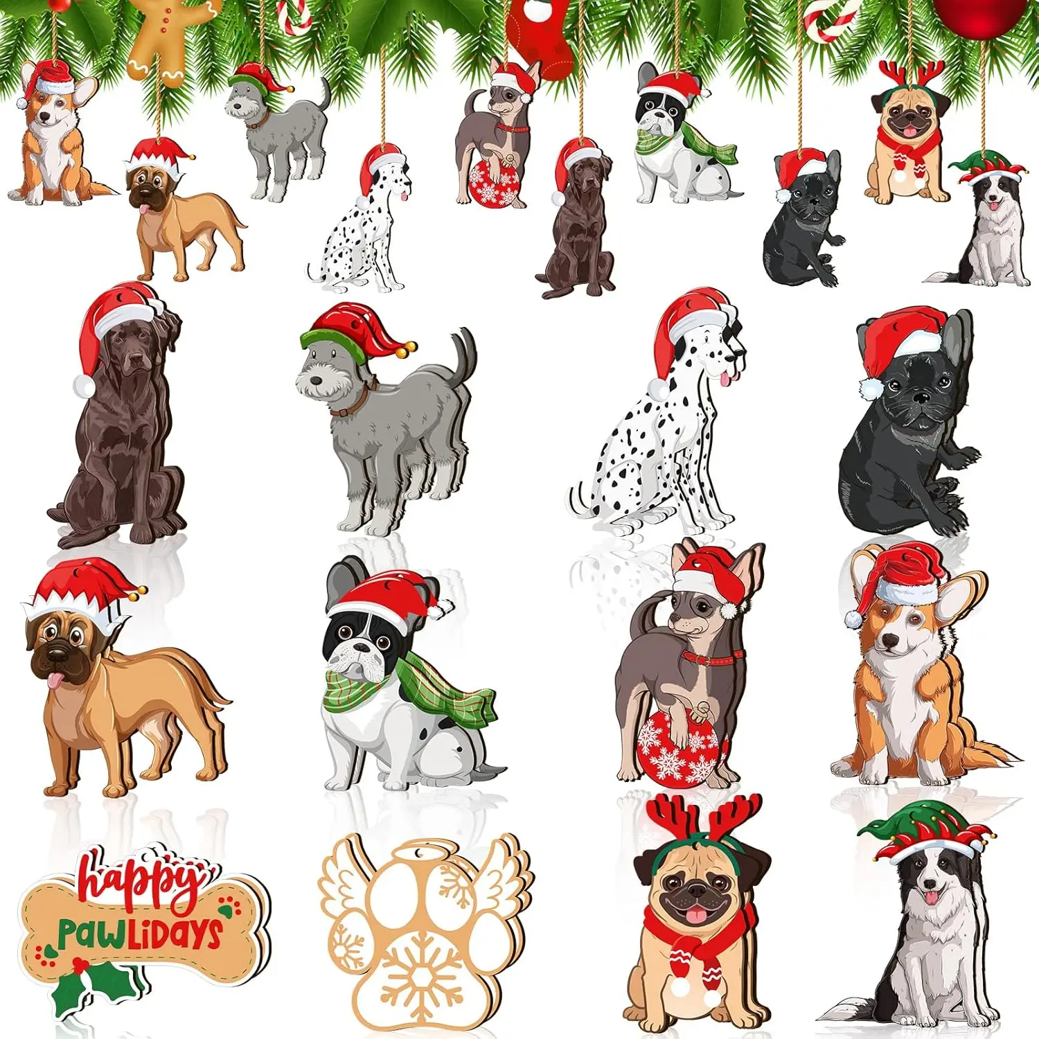 Christmas series wood buttons DIY handmade home decoration wooden pendants