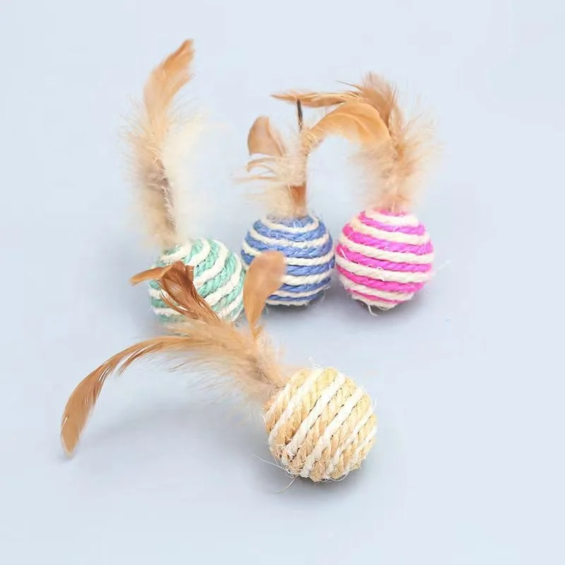 Factory  Wholesale sisal ball cat toy ball tease cat walk cat claw ball