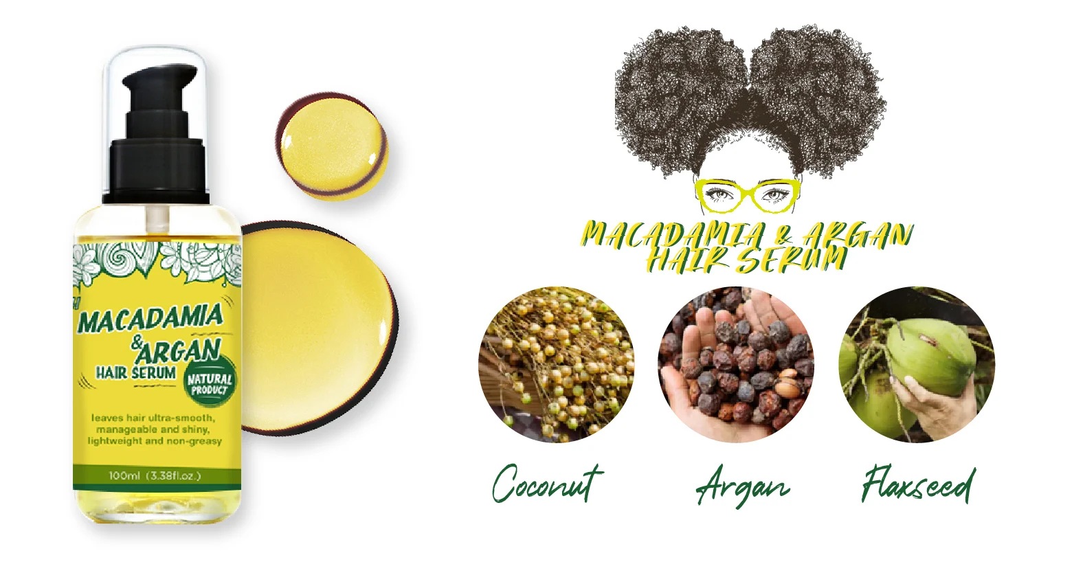 Shakebar Macadamia Argan Oil Nourish Moisture Protection Shine Hair Serum hair scalp repair oil for african hair