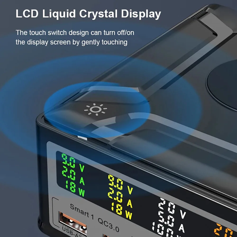 260W GaN Charger PD3.1 QC3.0 USB Type C 140W PPS Fast Charging for MacBook Pro IPhone 14 Samsung Xiaomi Laptop Wireless Charger