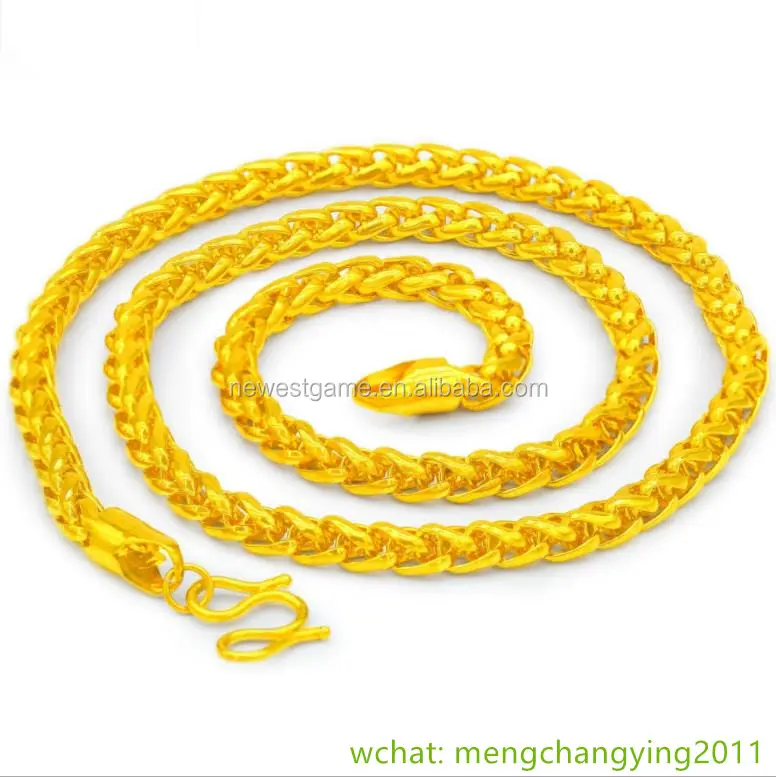 
24k chain FREE SHIPPING Heavy MEN 24K REAL SOLID GOLD FINISH THICK MIAMI CUBAN LINK NECKLACE CHAIN 24k gold necklace 