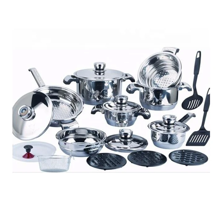 Набор посуды из нержавеющей стали с Индукционным дном и широким ободком для домашней кухни от производителя
