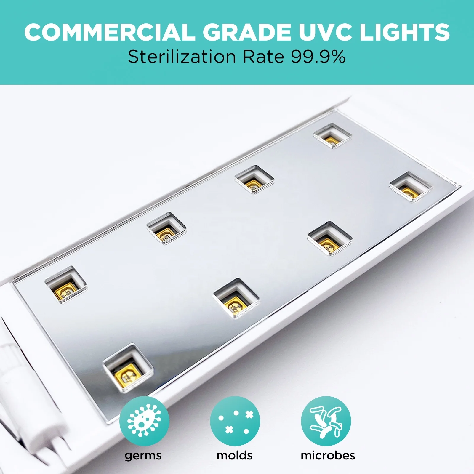 Hot Selling Portable Smart Gravity Sensor UVC Disinfection Sterilizer Handheld 16 LEDs UV Light Sanitizer Wand