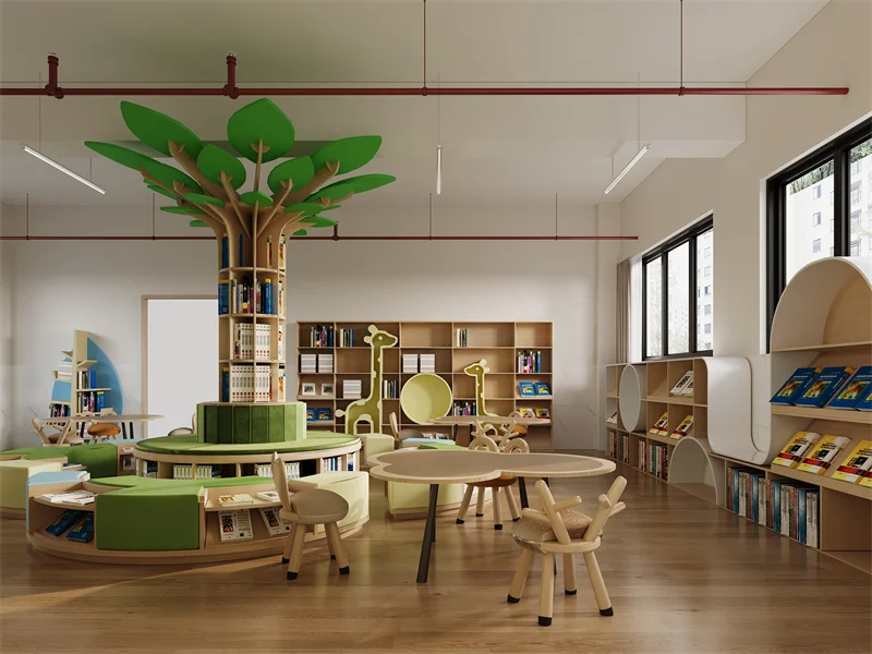 Chiquitos  Library Furniture Bookshelves Bookshop  Wooden kids Cabinet Rack Shelving kindergarten preschool hospital project