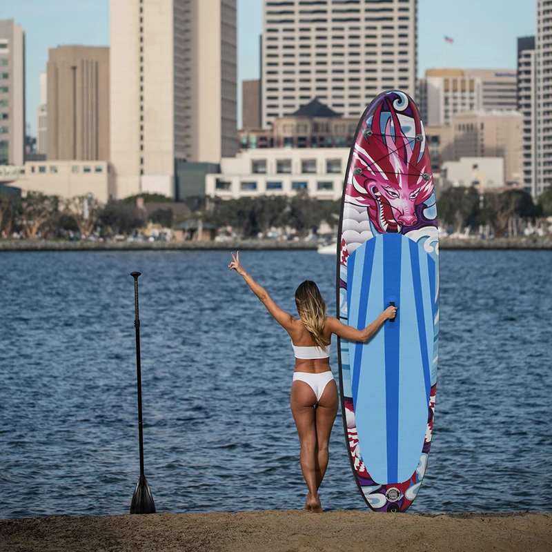 OEM ODM Dragon Pattern Inflatable Stand Up Paddle Board Surfboard Surfing Board Chinese Style Custom Water Sport Sup Board