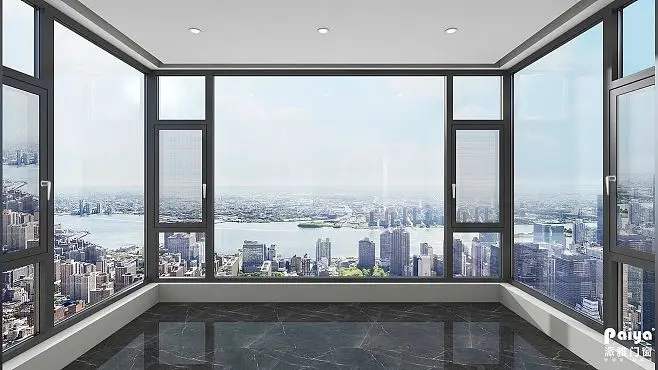 Double Glazed Aluminum picture Windows Soundproof fixed window Glass Energy Efficient Casement Window with mosquito net