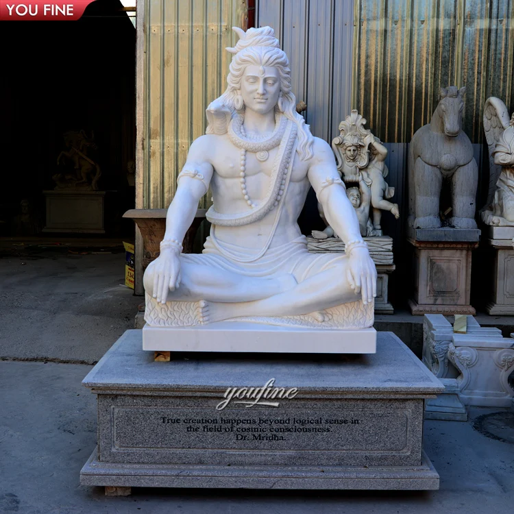 Hand Carved Natural Stone Lord Shiva Marble Sculpture