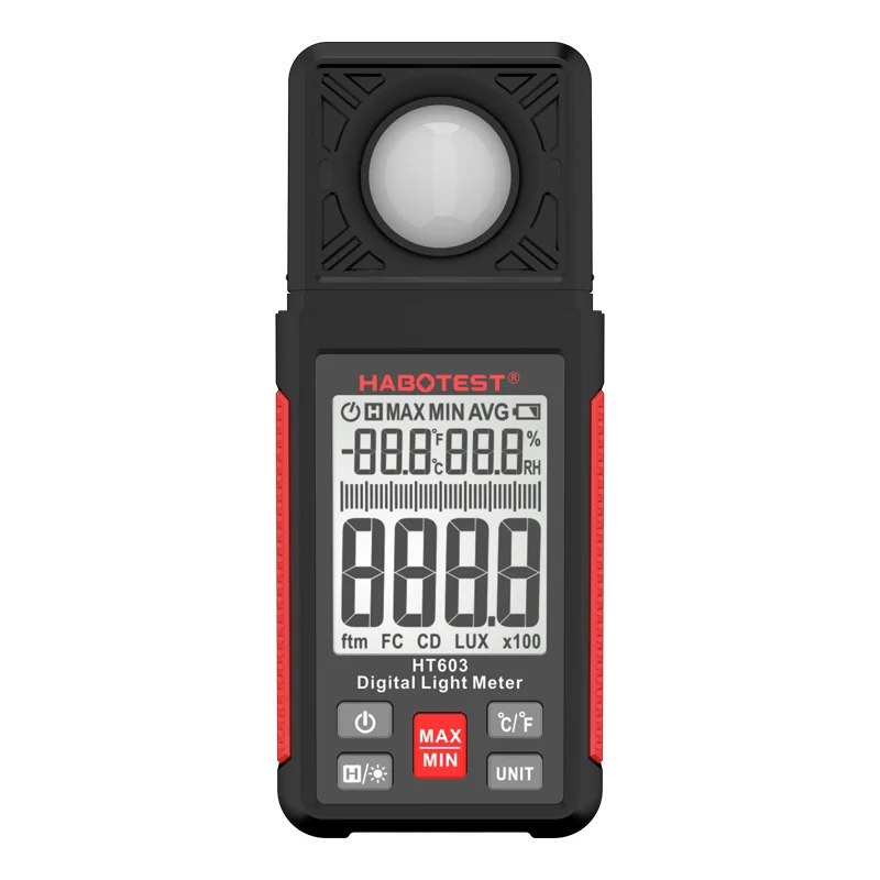 HABOTEST HT603 0-200000 Temperature Humidity Lux digital light meter For Outdoor